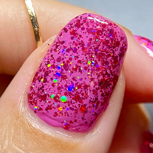 #BeProud Holo Glitter Topper - Hot Pink