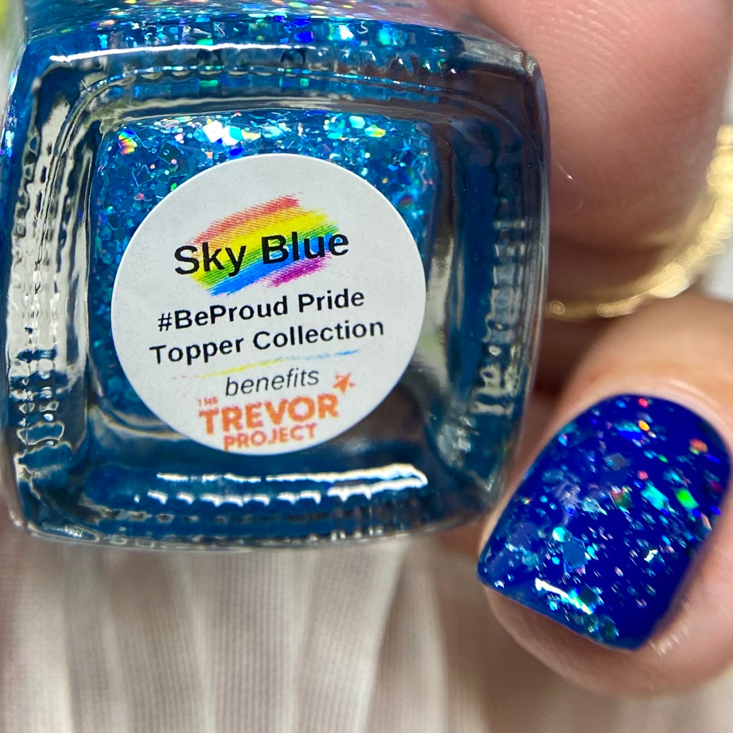 #BeProud Holo Glitter Topper - Sky Blue