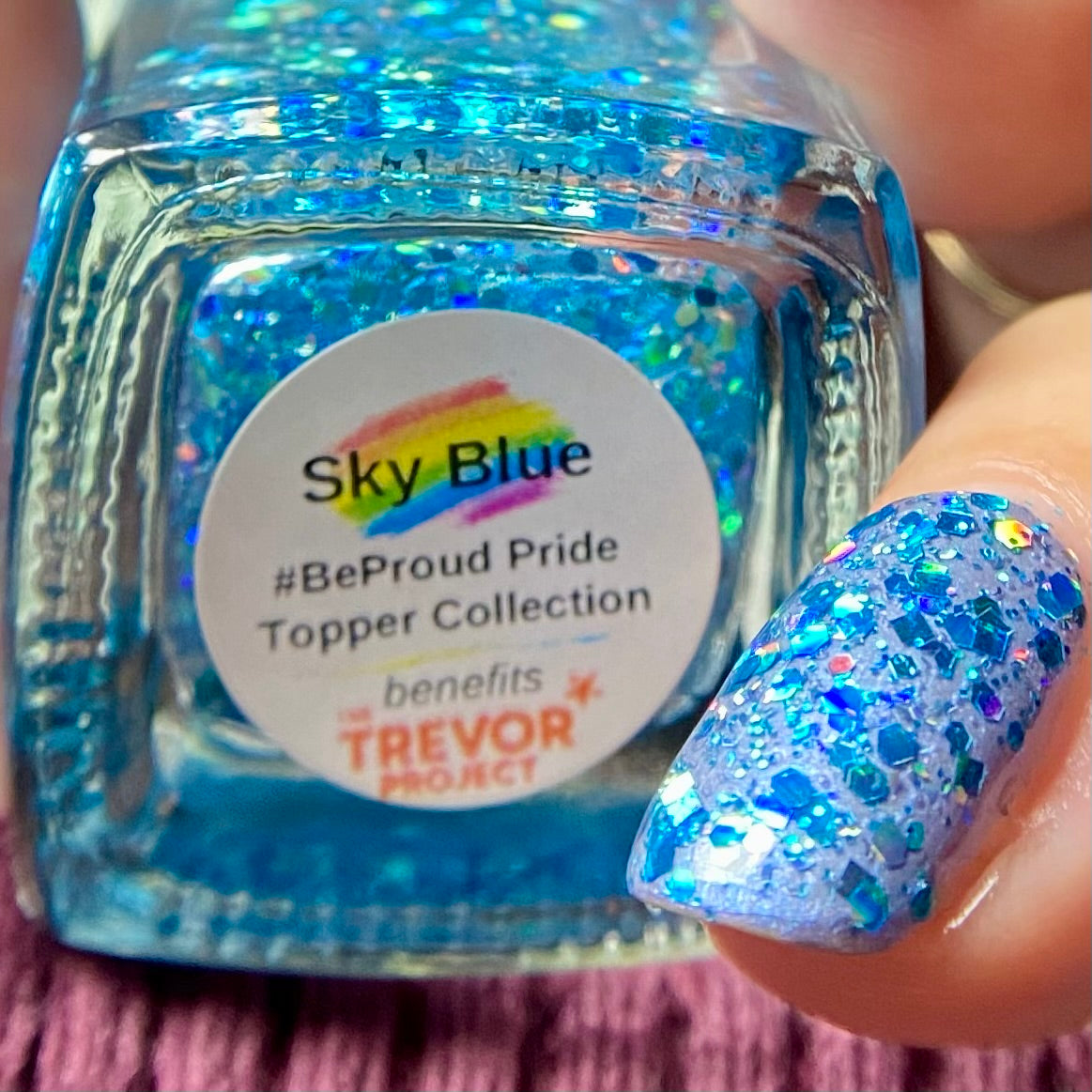 #BeProud Holo Glitter Topper - Sky Blue