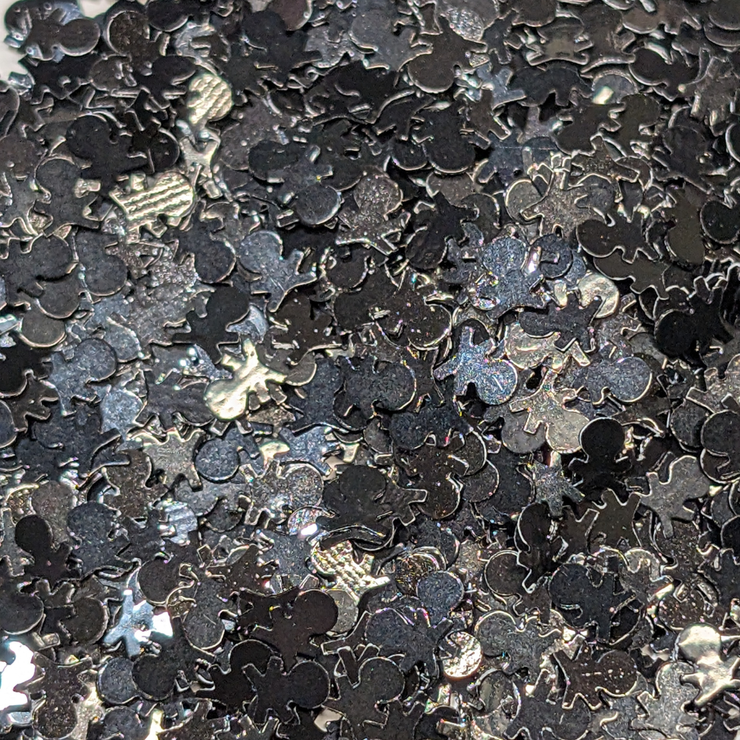 Skull Nail Art Glitter - Black
