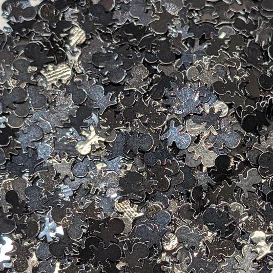 Skull Nail Art Glitter - Black