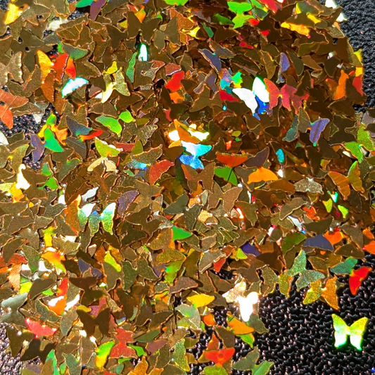 Butterfly Nail Art Glitter - Holographic Gold