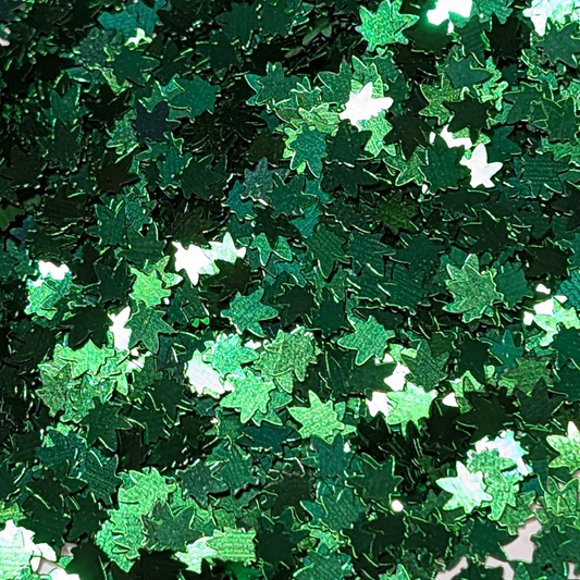 Cannabis Leaf Nail Art Glitter - Metallic Green