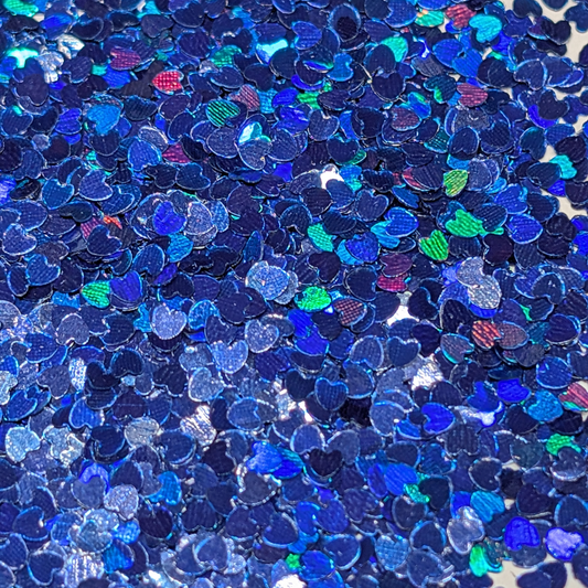 Heart Nail Art Glitter - Holographic Navy