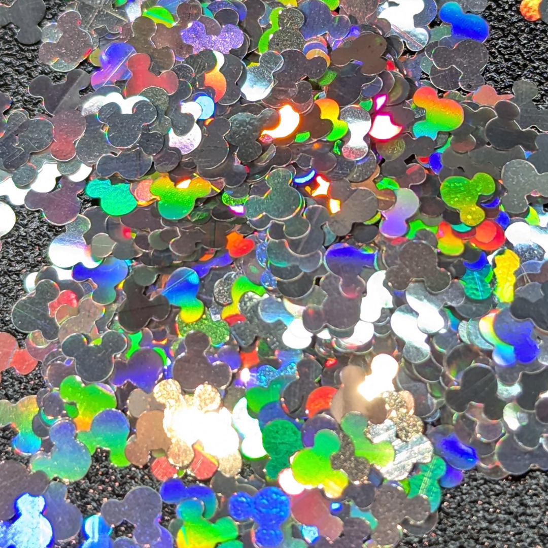 Mouse Nail Art Glitter - Holographic Silver