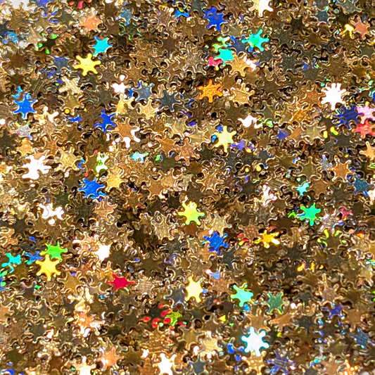 Snowflake Nail Art Glitter - Holographic Gold