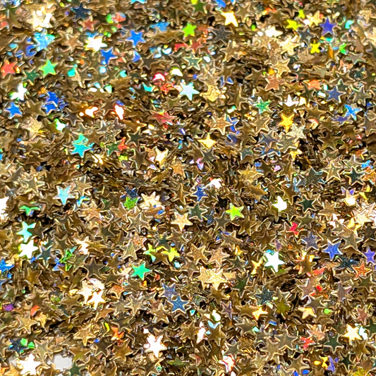 Star Nail Art Glitter - Holographic Gold