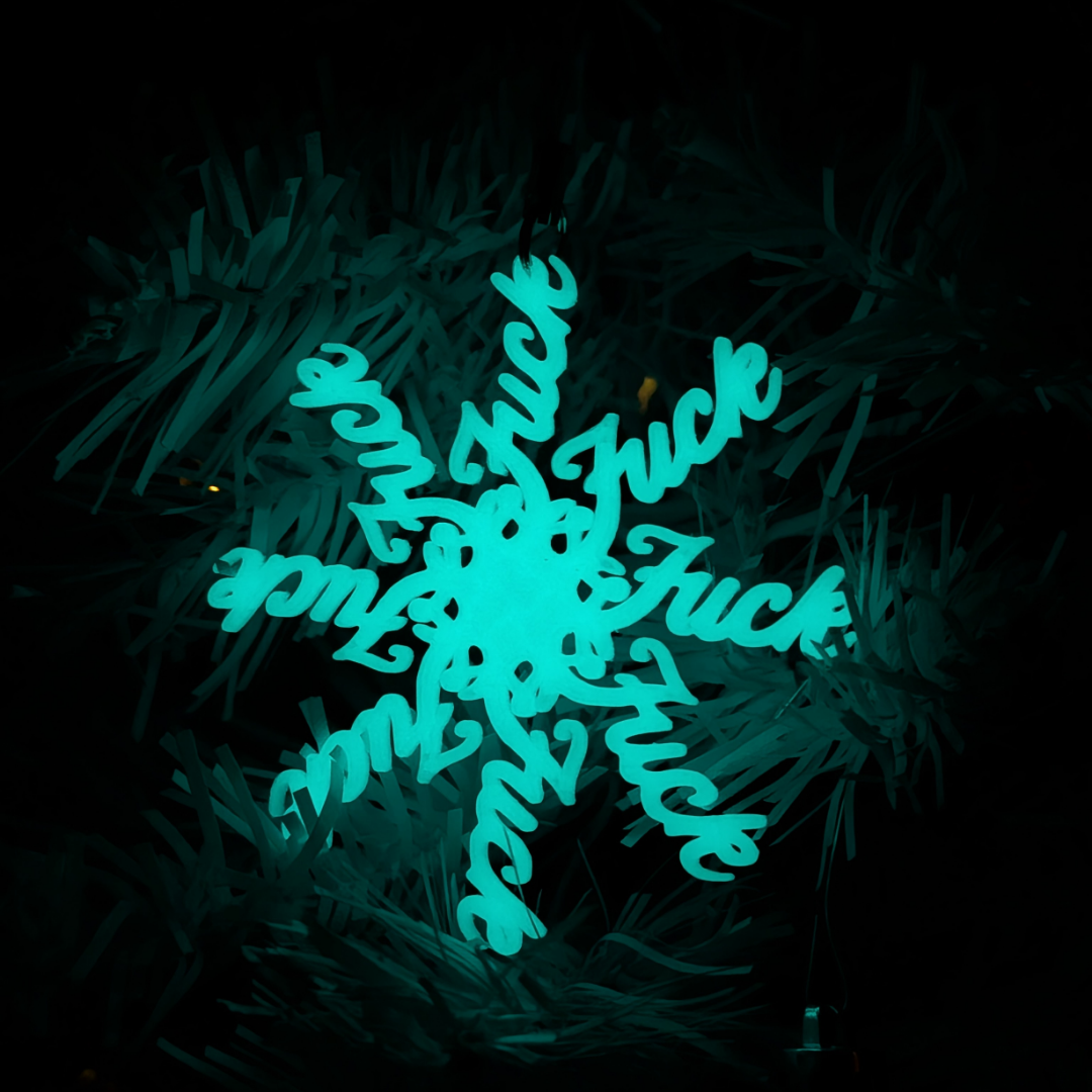 F*ckflake Glow-in-the-dark Snowflake Ornament