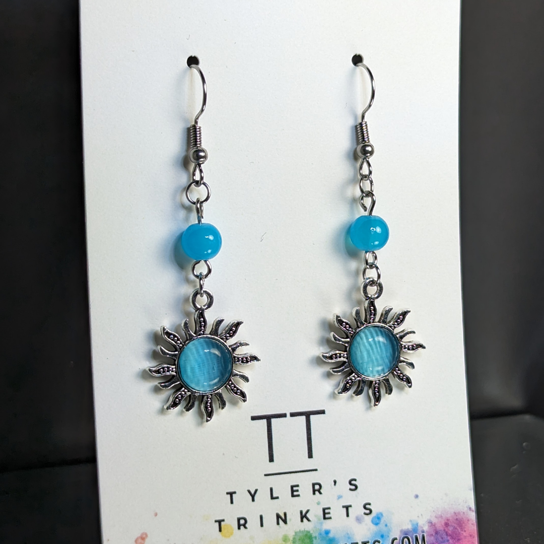 Sunshine Dangle Earrings - Blue