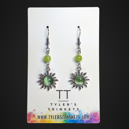 Sunshine Dangle Earrings - Green