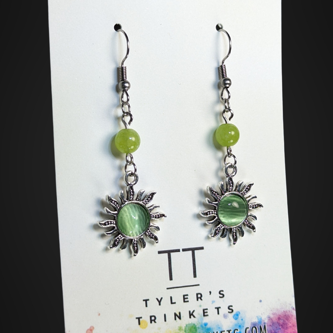 Sunshine Dangle Earrings - Green