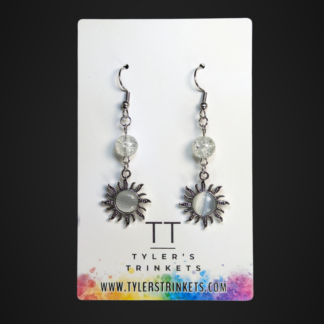 Sunshine Dangle Earrings - White