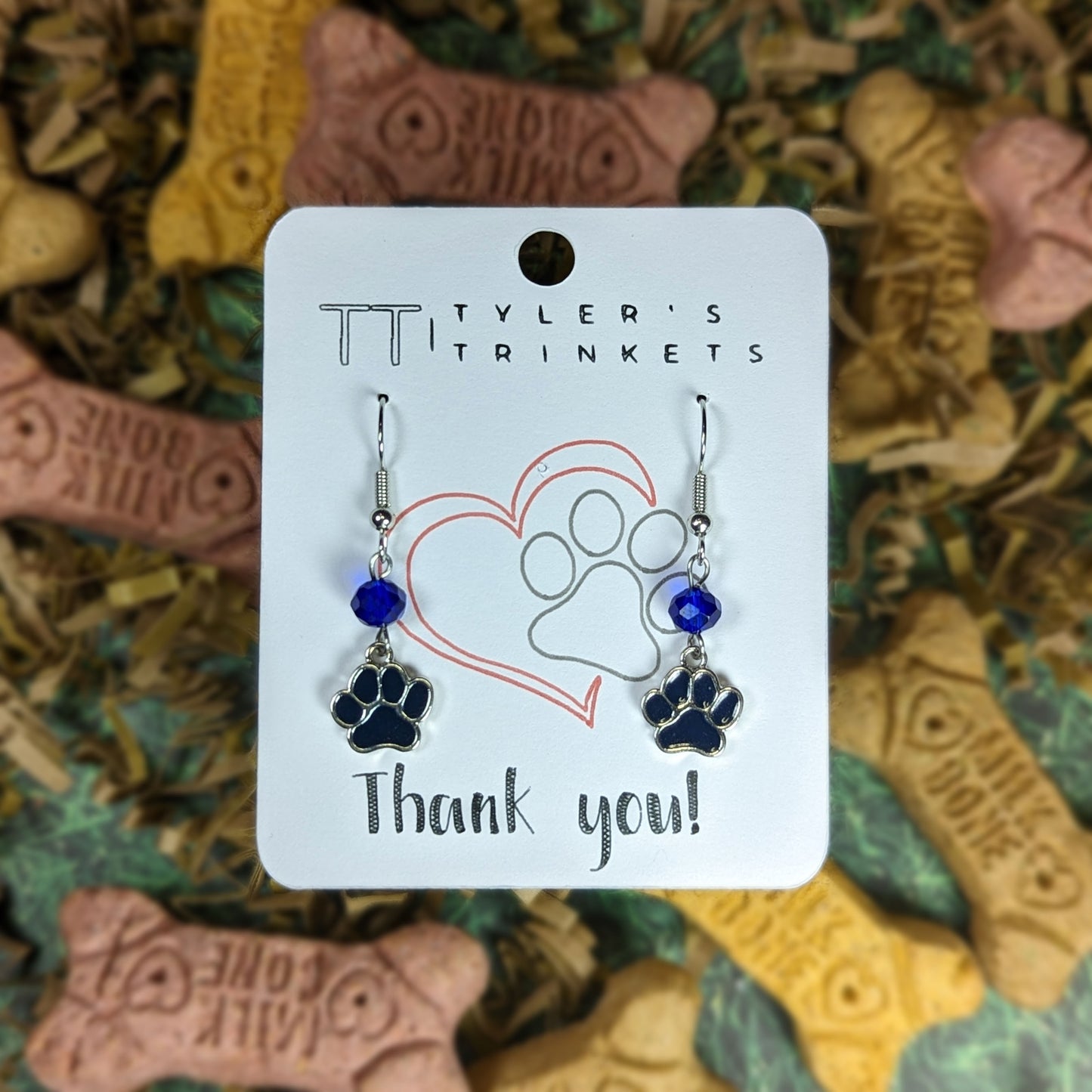 Mini Paw Print Dangle Earrings