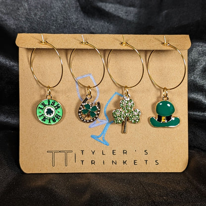 St. Patrick's Day Irish Shamrock Wine Charms