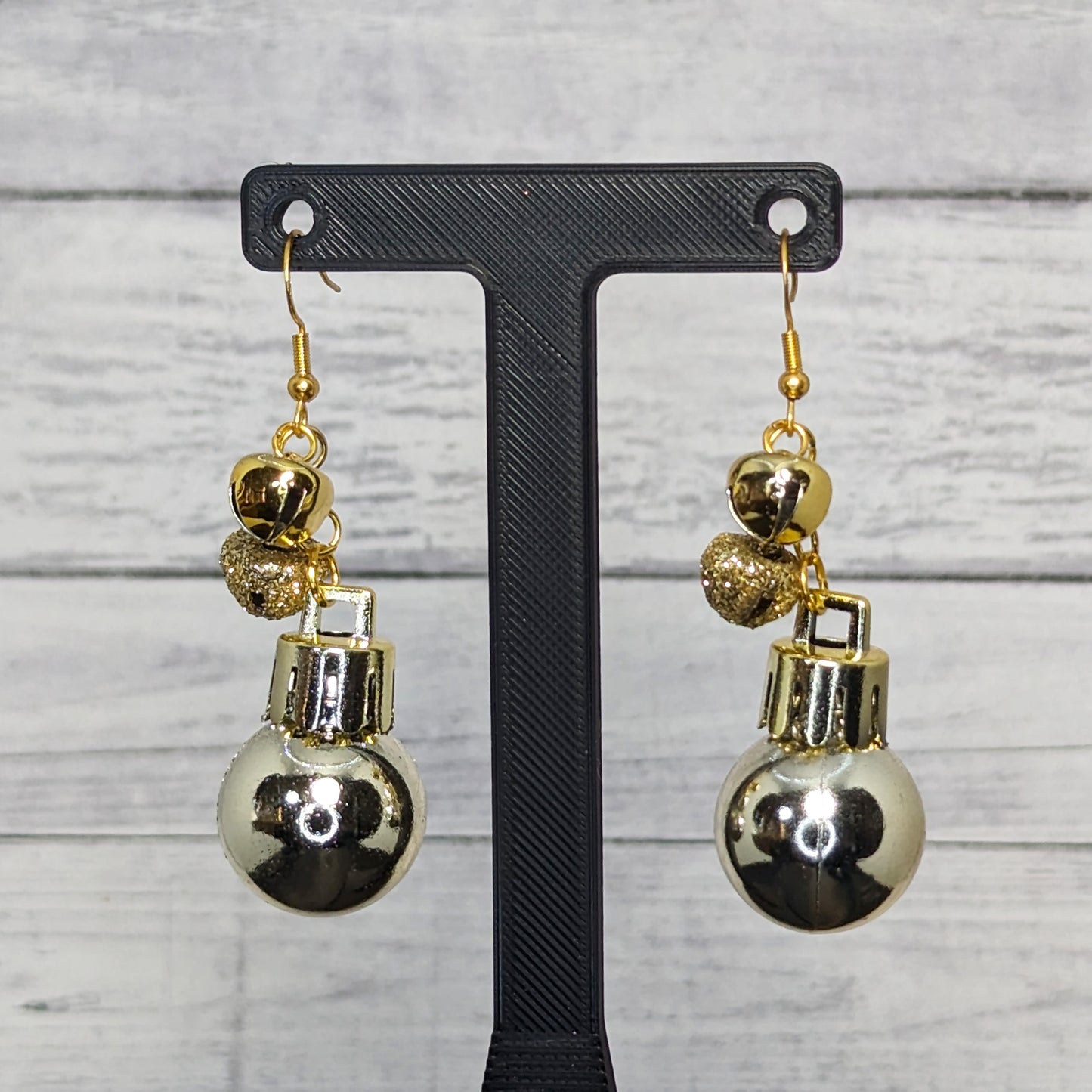 Holiday Ornament & Bells Dangle Earrings