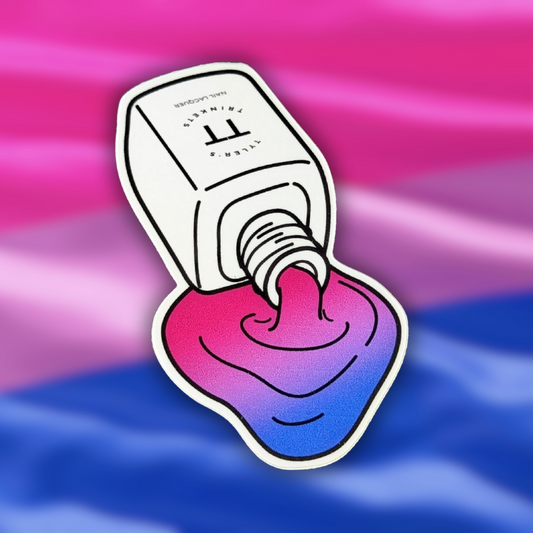 Spilled Polish Sticker - Bisexual Pride