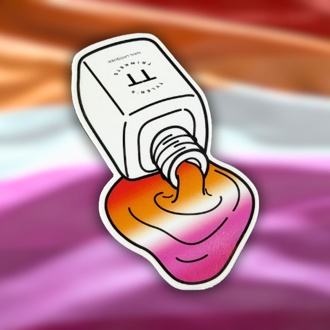 Spilled Polish Sticker - Lesbian Pride