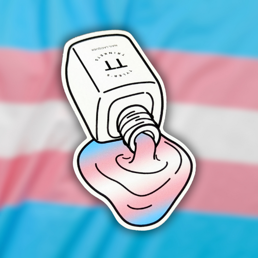 Spilled Polish Sticker - Transgender Pride