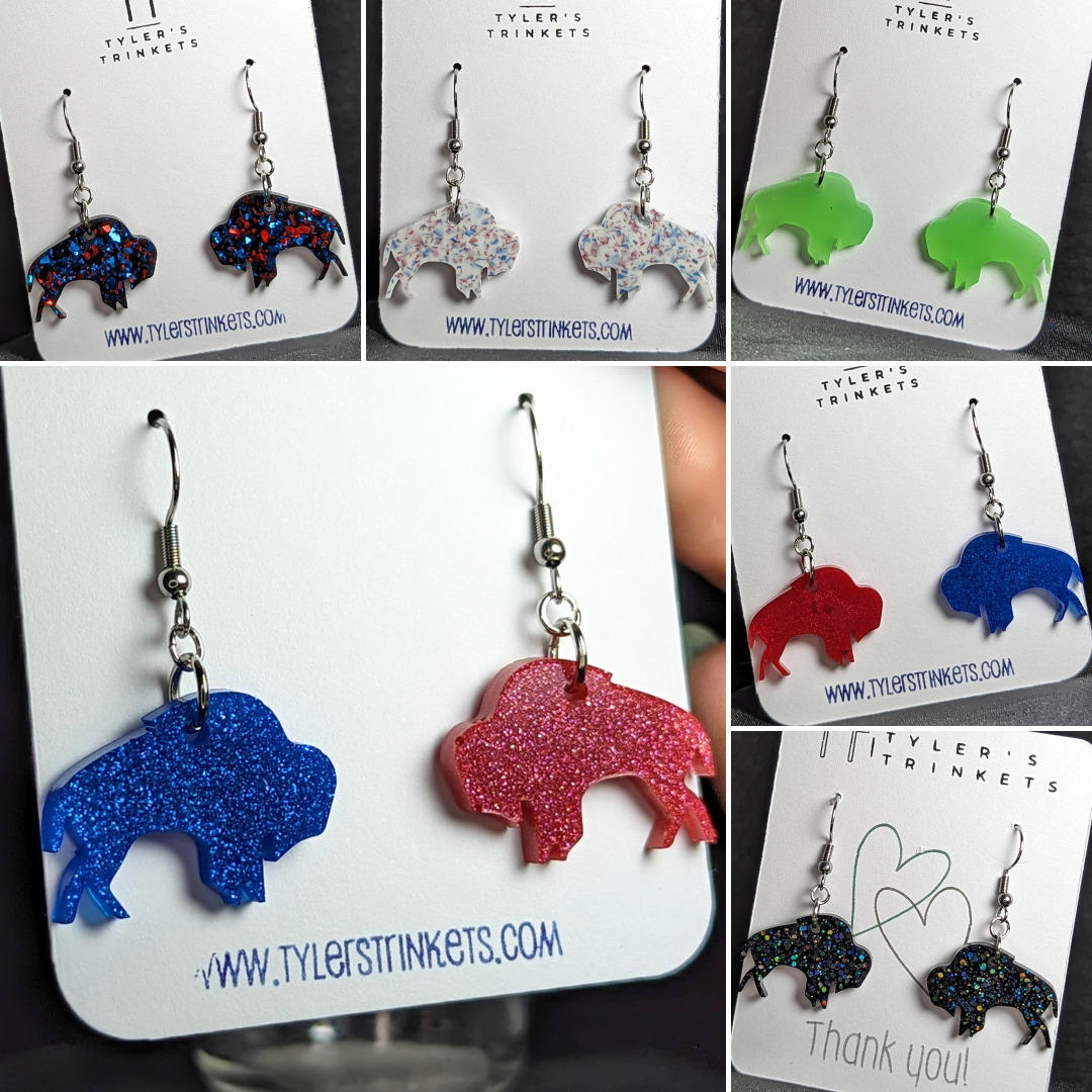 Make Me Wanna Shout - Buffalo Bills Buffalo-Shaped Dangle Earrings