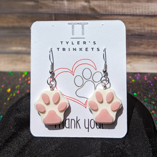 Paw Print Resin Dangle Earrings