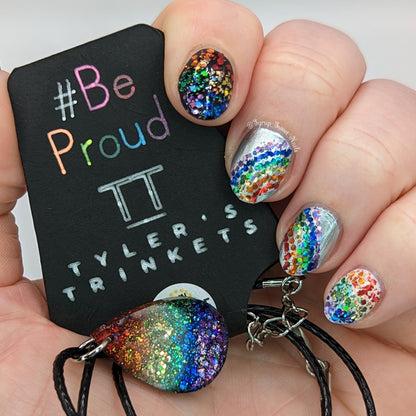 #BeProud Holographic Glitter Necklace