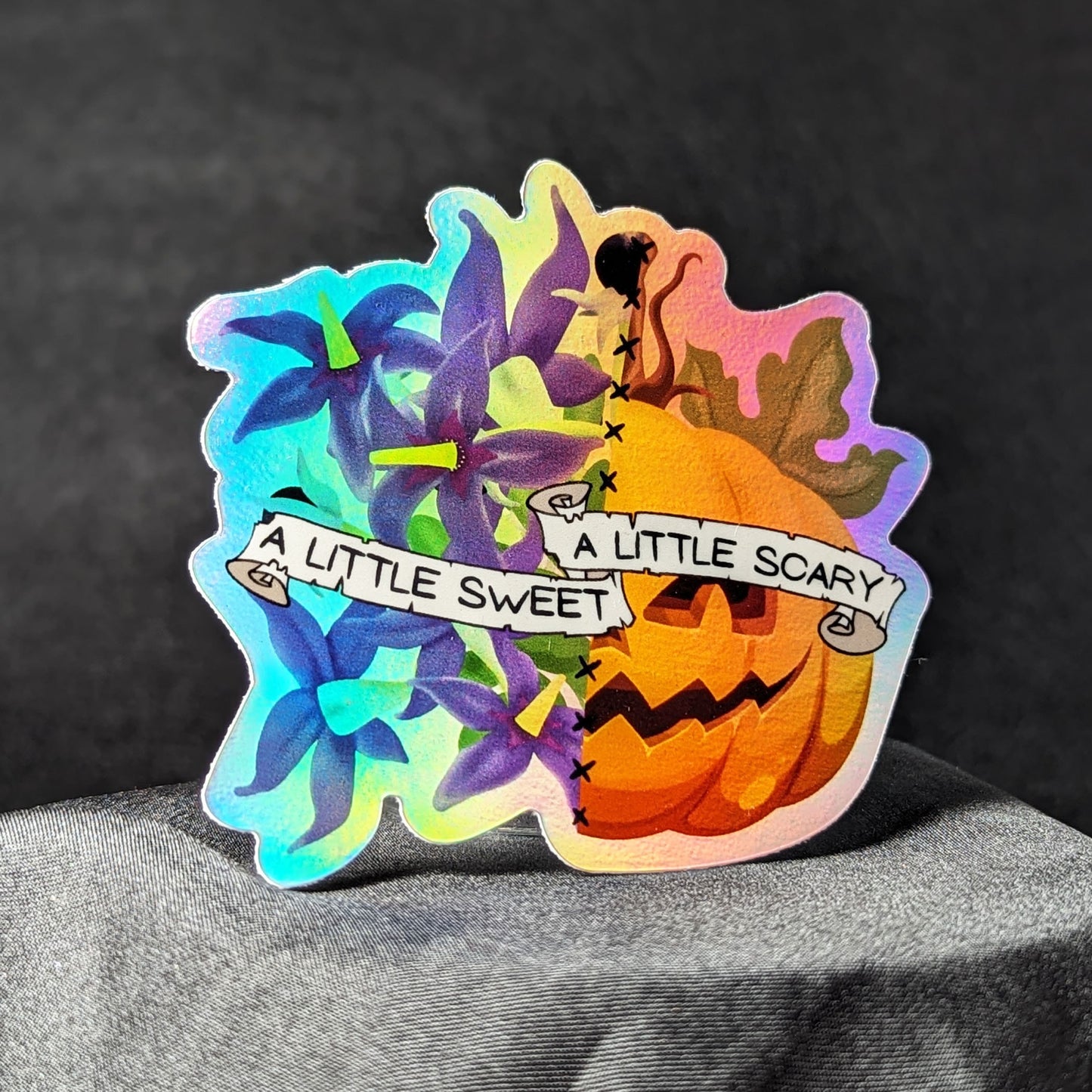 Little Sweet, Little Scary - Holographic Halloween Vinyl Sticker