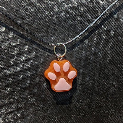 Paw Print Resin Necklace